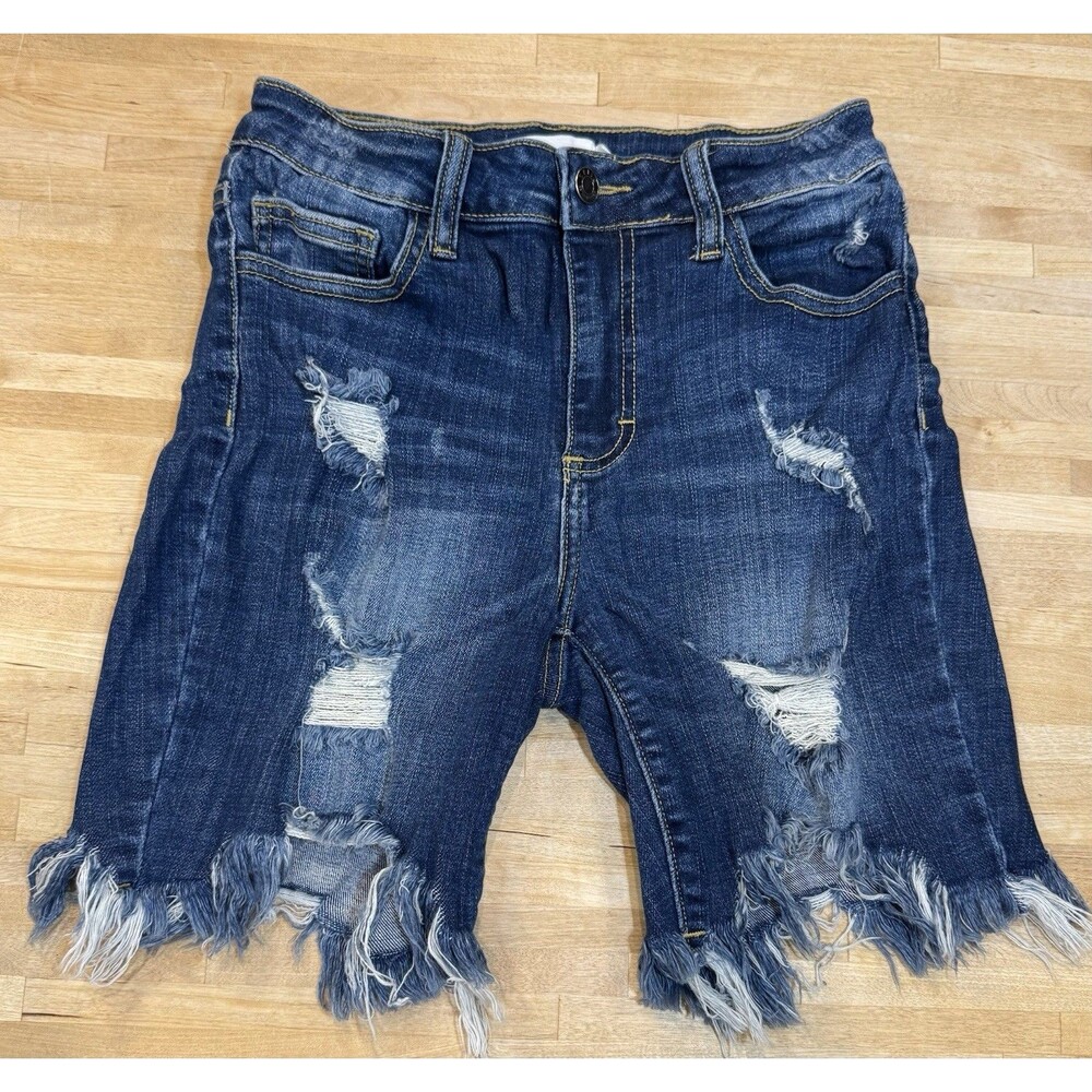 Women’s Size Small 26” Waist Denim Shorts Stretch Frayed Hem Distressed by Cello
